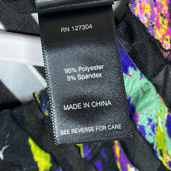 Ali Miles Multicolor Striped Short Sleeve Tunic Top Asymmetrical Hem Size Medium - Picture 6 of 10